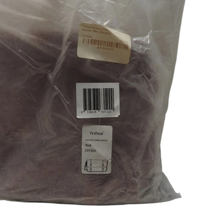 Trifine Unisex Concrete Leather Satchel, Red, One Size