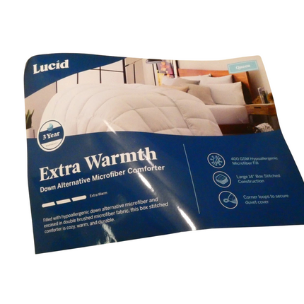 LUCID Down Alternative Comforter - Hypoallergenic - All Season - 400 GSM - Ultra