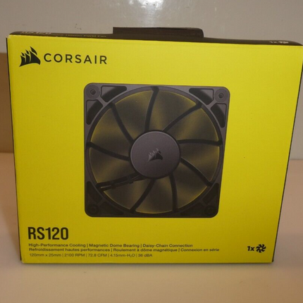 CORSAIR RS120 120mm PWM Fan – Daisy-Chain Connection – Low-Noise – Magnetic Dome