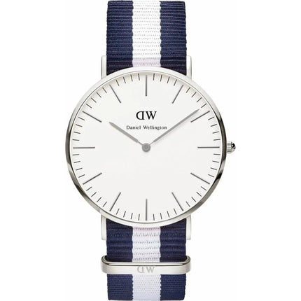 Daniel Wellington St Mawes White Dial SS Navy Strap Quartz Mens Watch DW00100018