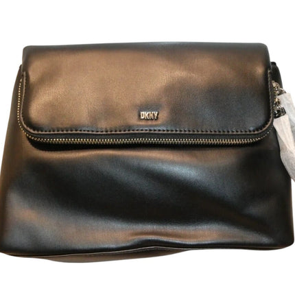 DKNY Women's Pandora Crossbody, Black/Silver