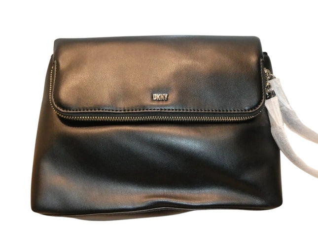 DKNY Women's Pandora Crossbody, Black/Silver
