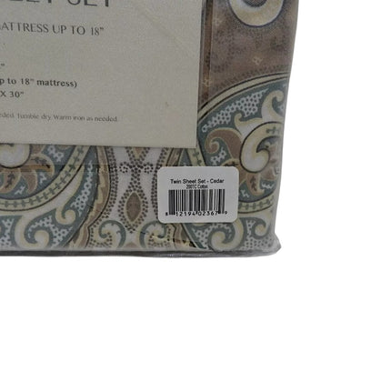 Pointehaven 200 Thread Count Percale Sheet Set, Twin - Cedar