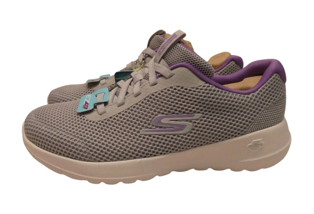 Skechers Women's Go Walk Joy Bungee with Color Pop Sneaker, Gray/Lavender, 5 US