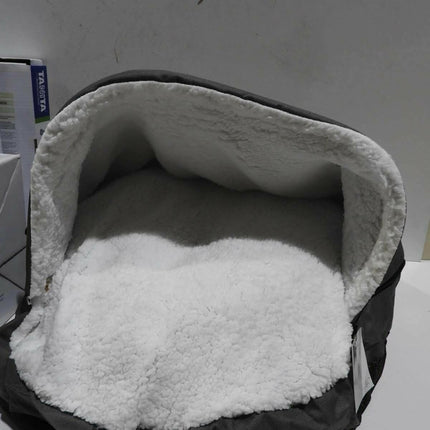 HappyCare Textiles Durable Oxford to Sherpa Pet Cave and Round Pet Bed, 25"
