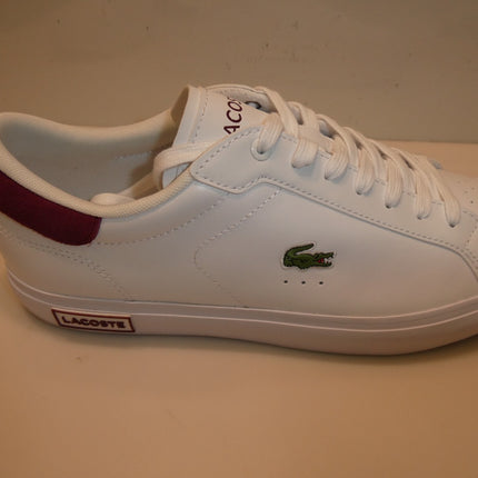 Lacoste Men's Powercourt 223 1 AU SMA Sneaker, White/Burgundy, 10 US