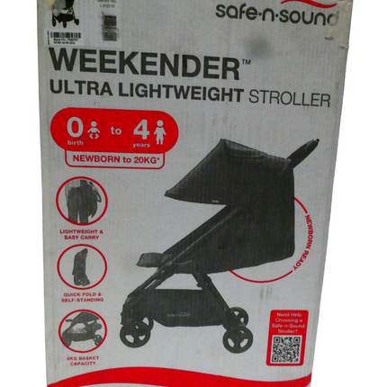 Safe-n-Sound Weekender Stroller, Compact, Lightweight Self Standing Fold with Ad