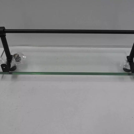 Allied Brass FT-1/16TB Foxtrot 16 Inch Vanity Integrated Towel Bar Glass Shelf