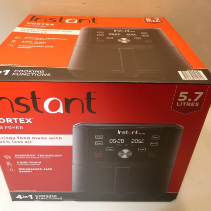 InstantBrands Vortex Digital Single Drawer Air Fryer with Easy to Use 4 Smart Pr