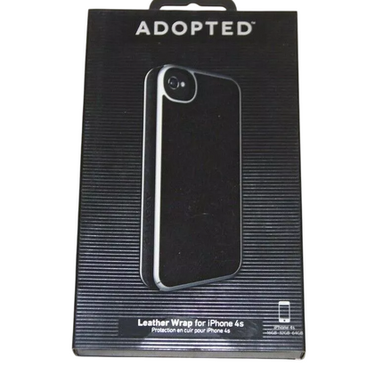 Adopted Leather Wrap Case for iPhone 4 - Black/Silver