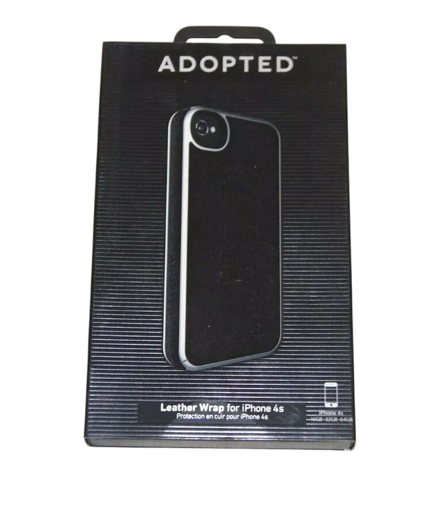 Adopted Leather Wrap Case for iPhone 4 - Black/Silver