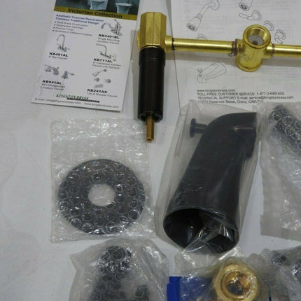 Kingston Brass KB245AX Twin Handle Tub and Shower Faucet with Decor Cross Handle