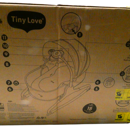 Tiny Love 3-in-1 Cosy Baby Rocker - Baby Napper with Sun Canopy & 3 Recline Posi