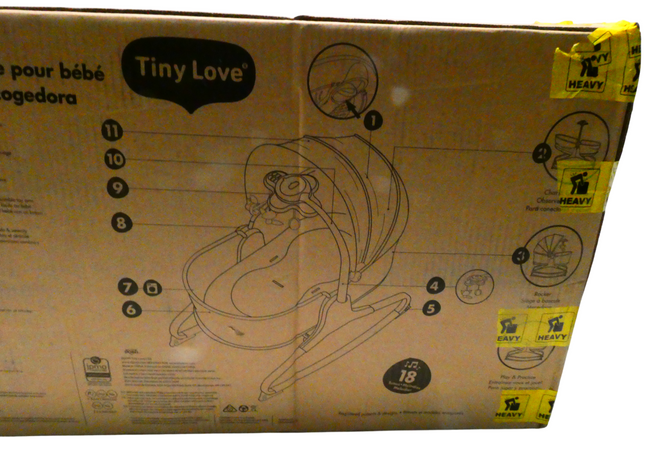 Tiny Love 3-in-1 Cosy Baby Rocker - Baby Napper with Sun Canopy & 3 Recline Posi