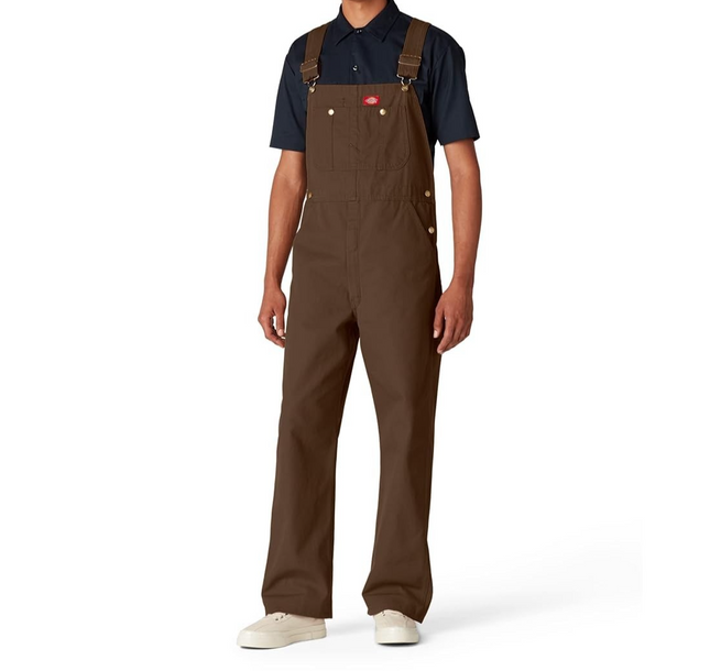Dickies Men's Bib Overall, Rinsed Timber, 50W x 32L