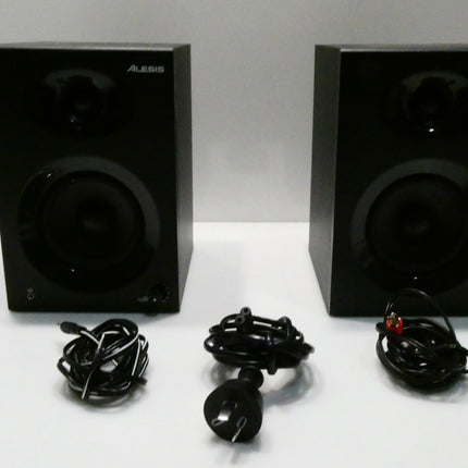 Alesis Elevate 4 |Pair of 50 W Powered Desktop Studio or Gaming Wired Speakers