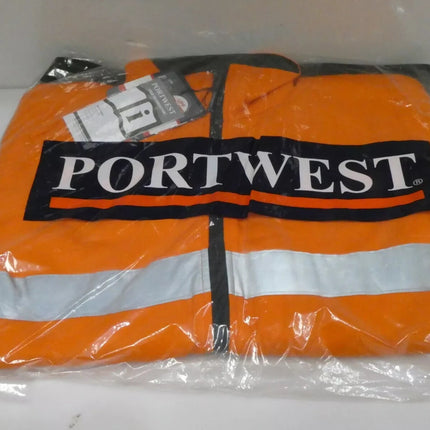 Portwest 100% Cotton 4-in-1 Jacket MJ777, Orange/Navy - Small