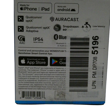 Sennheiser Momentum True Wireless 4 In-Ear Headphones (Black Graphite)