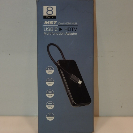 HARIBOL Triple Display USB C HUB with 2 HDMI, 8 in 1 USB-C Laptop Docking Statio