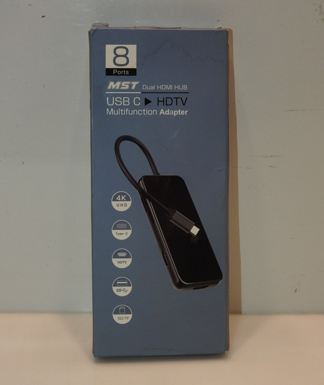 HARIBOL Triple Display USB C HUB with 2 HDMI, 8 in 1 USB-C Laptop Docking Statio