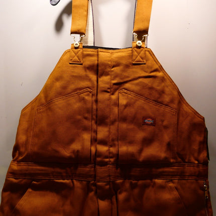 Dickies Men's Duck Insulated Bib Overall, Brown Duck, XX-Large