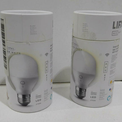 2 x LIFX Mini White 800 Lumens A60 E27 Smart Light Bulb