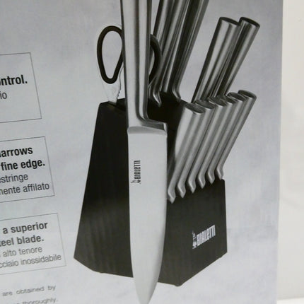 Bialetti 13Pc Set Knife Block, Black and Silver, BIA-13KN
