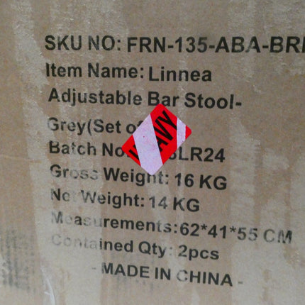 Viviendo 2 Pcs Bar Stools, Adjustable Height Chairs with Gas Lift, Swivel Kitche