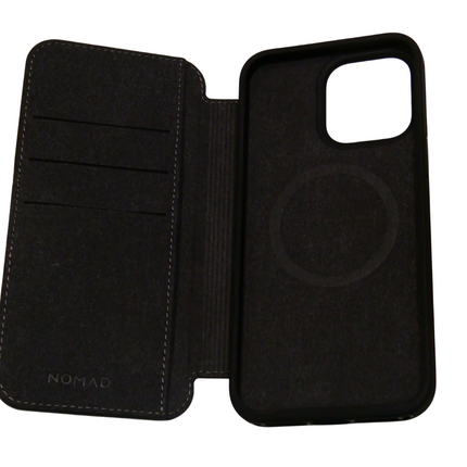Nomad Ecco Leather Folio Case for iPhone 15 Pro Max, Brown