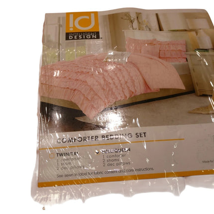 Intelligent Design Cozy Comforter Casual Waterfall Multi Layer Ruffle All Season