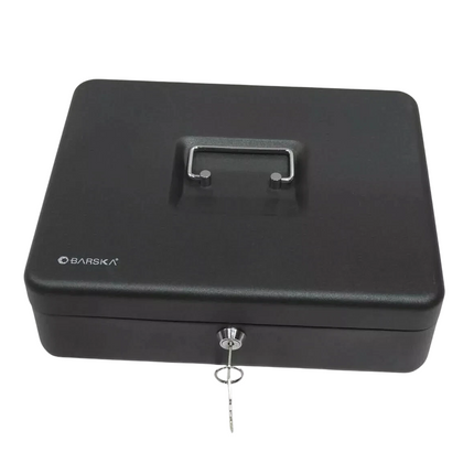 CB13054 Key Lock 12" Register Style Cash Box with 4 Bill Holder and 5 Section Tr