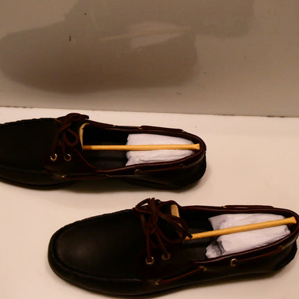 Sperry Mens AO 2 Eye Boat Shoe Navy Leather Smooth Boat Shoe, Navy, Size US 11.5