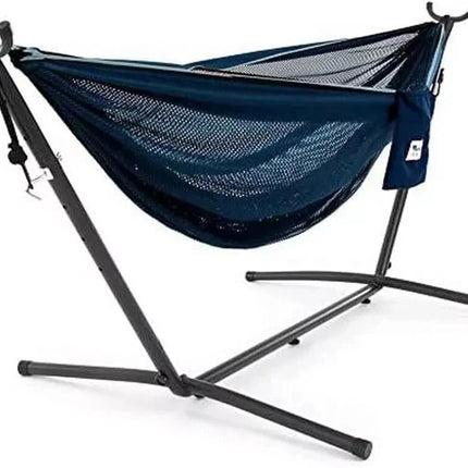 Vivere C9MESH-42 Hammock with Stand, Navy and Turquoise