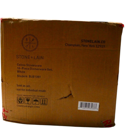 Stone + Lian Celina Stoneware 16-Piece Dinnerware Set White - BLB1361
