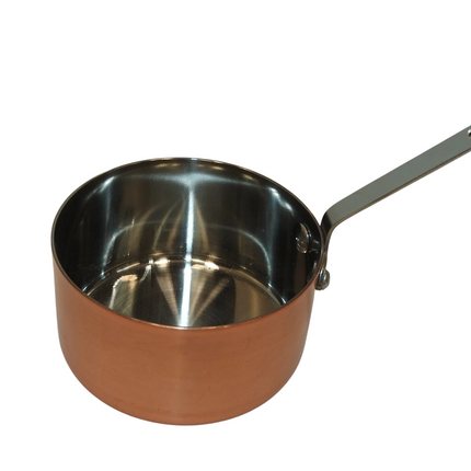 Winco DCWA-204C Copper Plated Stainless Steel 3-1/2" Diameter Mini Sauce Pan Ser
