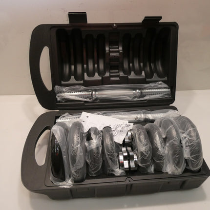 AmazonBasics Adjustable Barbell Lifting Dumbells Weight Set with Case - 17.2 kg,