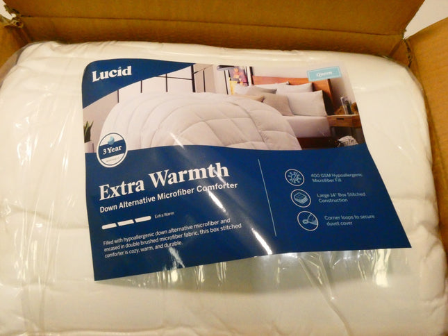 LUCID Down Alternative Comforter - Hypoallergenic - All Season - 400 GSM - Ultra
