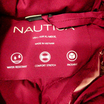 Nautica Women's Short Stretch Lightweight Puffer Jacket with Removeable Hood, L