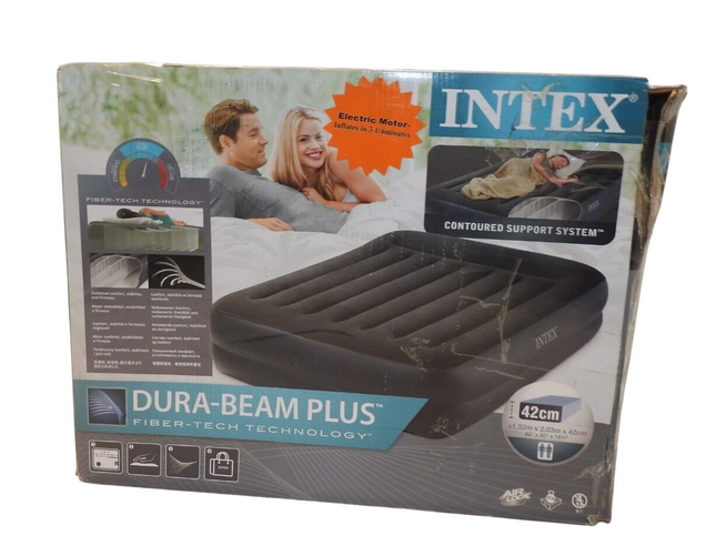 Intex Dura-Beam Plus Series Essential Rest Airbed with Internal Electric Pump