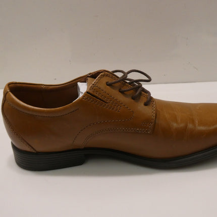 Clarks Men's Whiddon Plain Oxford, Dark Tan Leather, 9.5 Wide