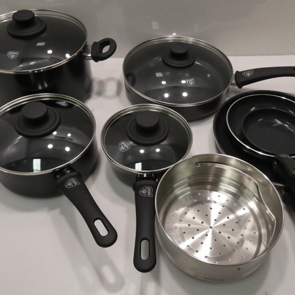 GreenLife Soft Grip Diamond Healthy Ceramic Nonstick, 12 pc Cookware Pots