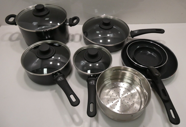 GreenLife Soft Grip Diamond Healthy Ceramic Nonstick, 12 pc Cookware Pots