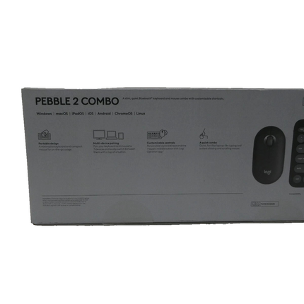 Logitech Pebble 2 Combo Wireless Keyboard/Mouse Bundle - Tonal Graphite, English