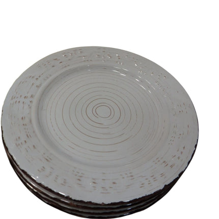 Pfaltzgraff Trellis White 16-Piece Dinnerware Set, Service for 4, Distressed Whi