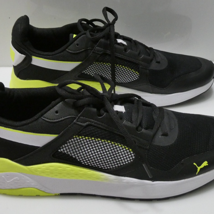 PUMA Men's Anzarun Grid Sneaker, Black/White/Lime Squeeze, US 10