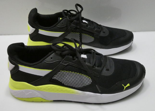 PUMA Men's Anzarun Grid Sneaker, Black/White/Lime Squeeze, US 10