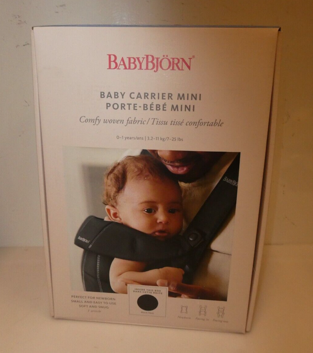 BabyBjörn Baby Boys Baby Girls Cotton Carrier Mini (Black)