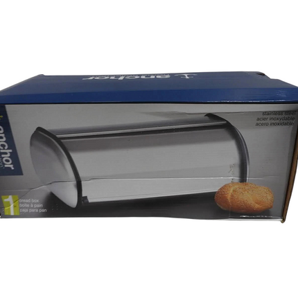 Anchor Hocking Euro Design Brushed Steel Bread Box