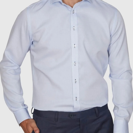 Abelard Men's Waffle Dobby Shirt Slim Fit, Sky, Small
