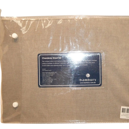 Bambury Chambray Sheet Set, Double, Taupe